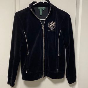 NWOT Ralph Lauren velour zip up sweatshirt, size petite